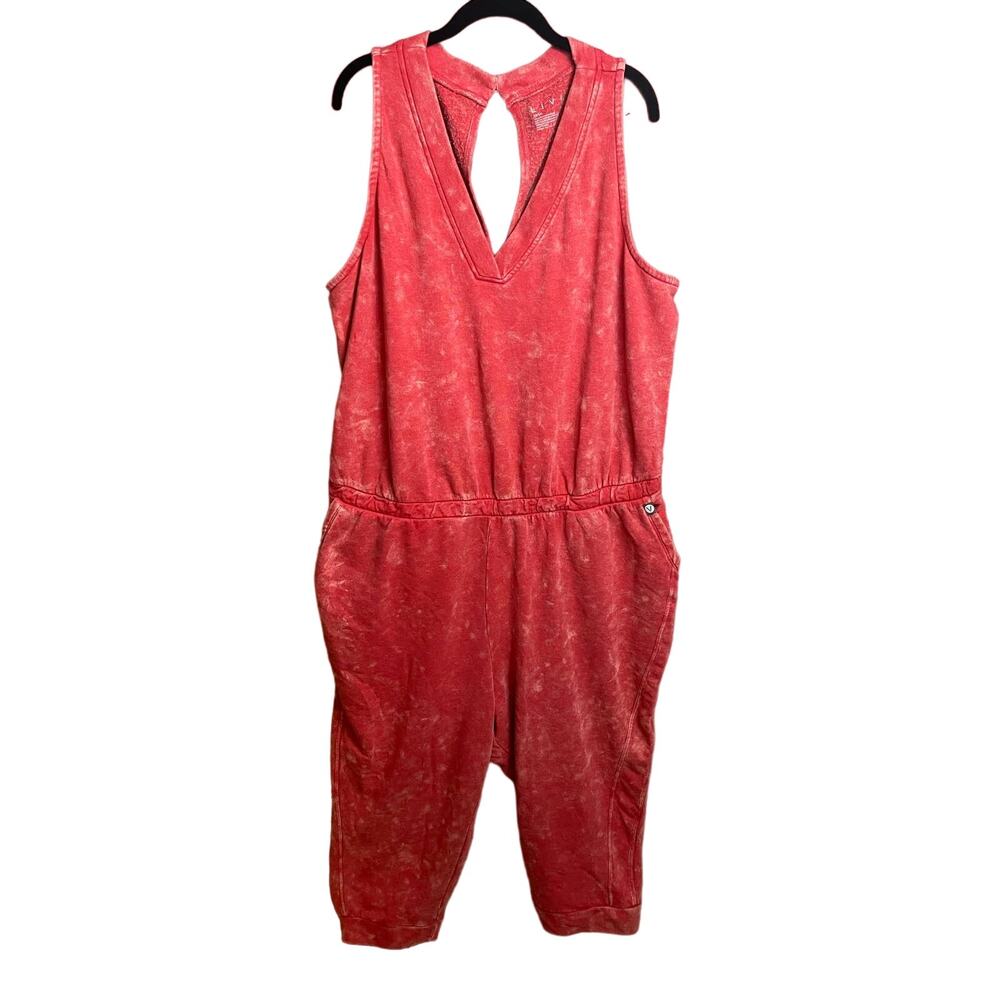 Lane Bryant Livi Active Wear One Piece Jumpsuit in Distressed Red 22/24 NWT